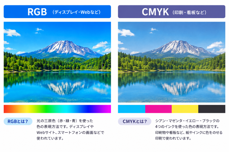 RGBとCMYKの色表現の違い